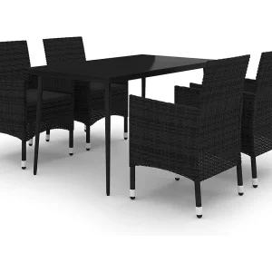Carlinville 5-delige Tuinset met kussens poly rattan en glas Carlinville 5-delige Tuinset met kussens poly rattan en glas