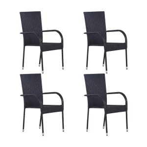 Carroll 5-delige Tuinset poly rattan zwart Carroll 5-delige Tuinset poly rattan zwart