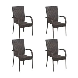 Carroll 5-delige Tuinset poly rattan bruin Carroll 5-delige Tuinset poly rattan bruin
