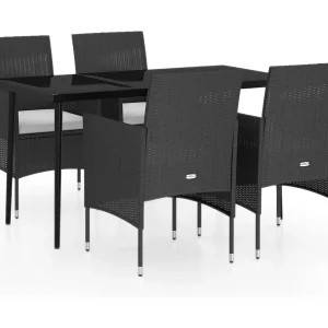 Cesarino 5-delige Tuinset met kussens zwart Cesarino 5-delige Tuinset met kussens zwart