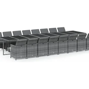 Browns Mills 17-delige Tuinset met kussens poly rattan grijs Browns Mills 17-delige Tuinset met kussens poly rattan grijs