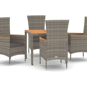 Cape May 5-delige Tuinset met kussens poly rattan grijs Cape May 5-delige Tuinset met kussens poly rattan grijs