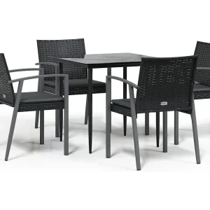 Bucyrus 5-delige Tuinset met kussens poly rattan en staal Bucyrus 5-delige Tuinset met kussens poly rattan en staal
