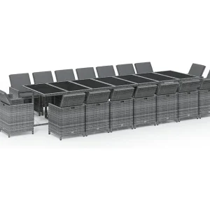 Browns Mills 19-delige Tuinset met kussens poly rattan grijs Browns Mills 19-delige Tuinset met kussens poly rattan grijs