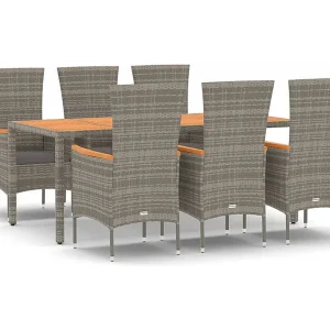 Cape May 7-delige Tuinset met kussens poly rattan grijs Cape May 7-delige Tuinset met kussens poly rattan grijs