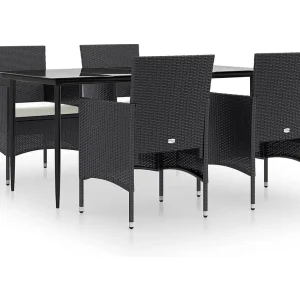 Cesarino 5-delige Tuinset met kussens zwart Cesarino 5-delige Tuinset met kussens zwart