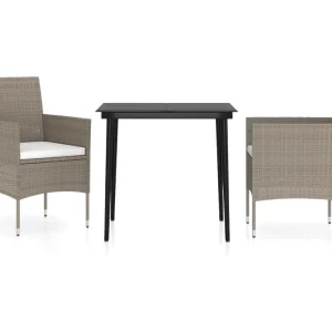 Cesarino 3-delige Tuinset met kussens beige en zwart Cesarino 3-delige Tuinset met kussens beige en zwart