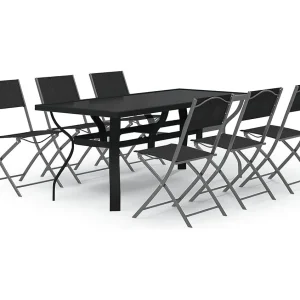 Cedar Key  7-delige Tuinset grijs en zwart