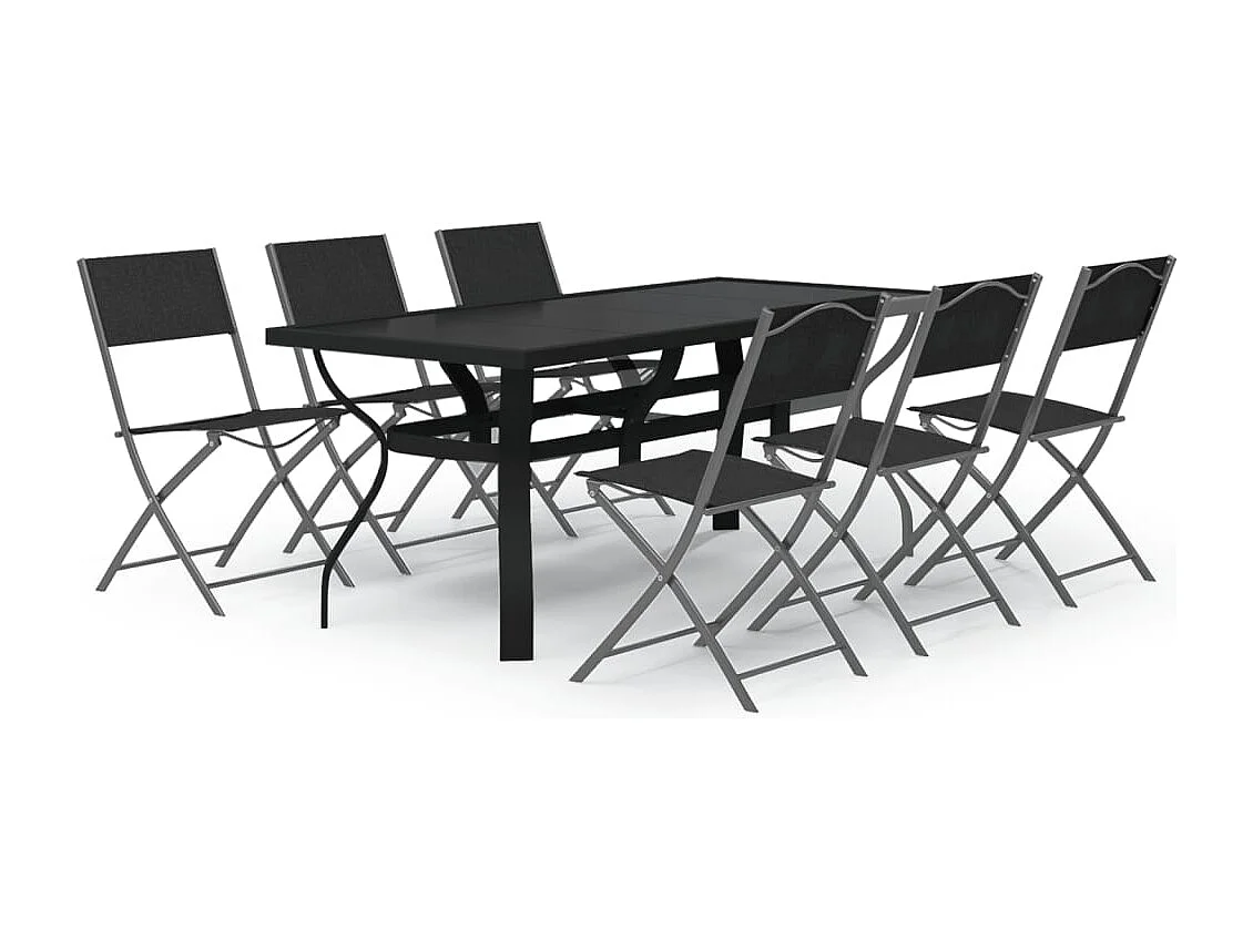 Cedar Key 7-delige Tuinset grijs en zwart