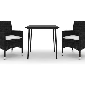 Carlinville 3-delige Tuinset met kussens poly rattan en glas Carlinville 3-delige Tuinset met kussens poly rattan en glas