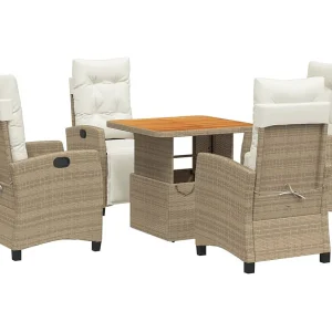 Brazil  5-delige Tuinset met kussens poly rattan beige