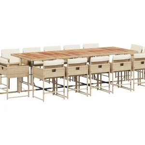 Brienne 15-delige Tuinset met kussens poly rattan beige Brienne 15-delige Tuinset met kussens poly rattan beige