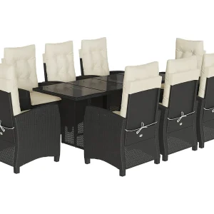 Bryndra 9-delige Tuinset poly rattan zwart Bryndra 9-delige Tuinset poly rattan zwart