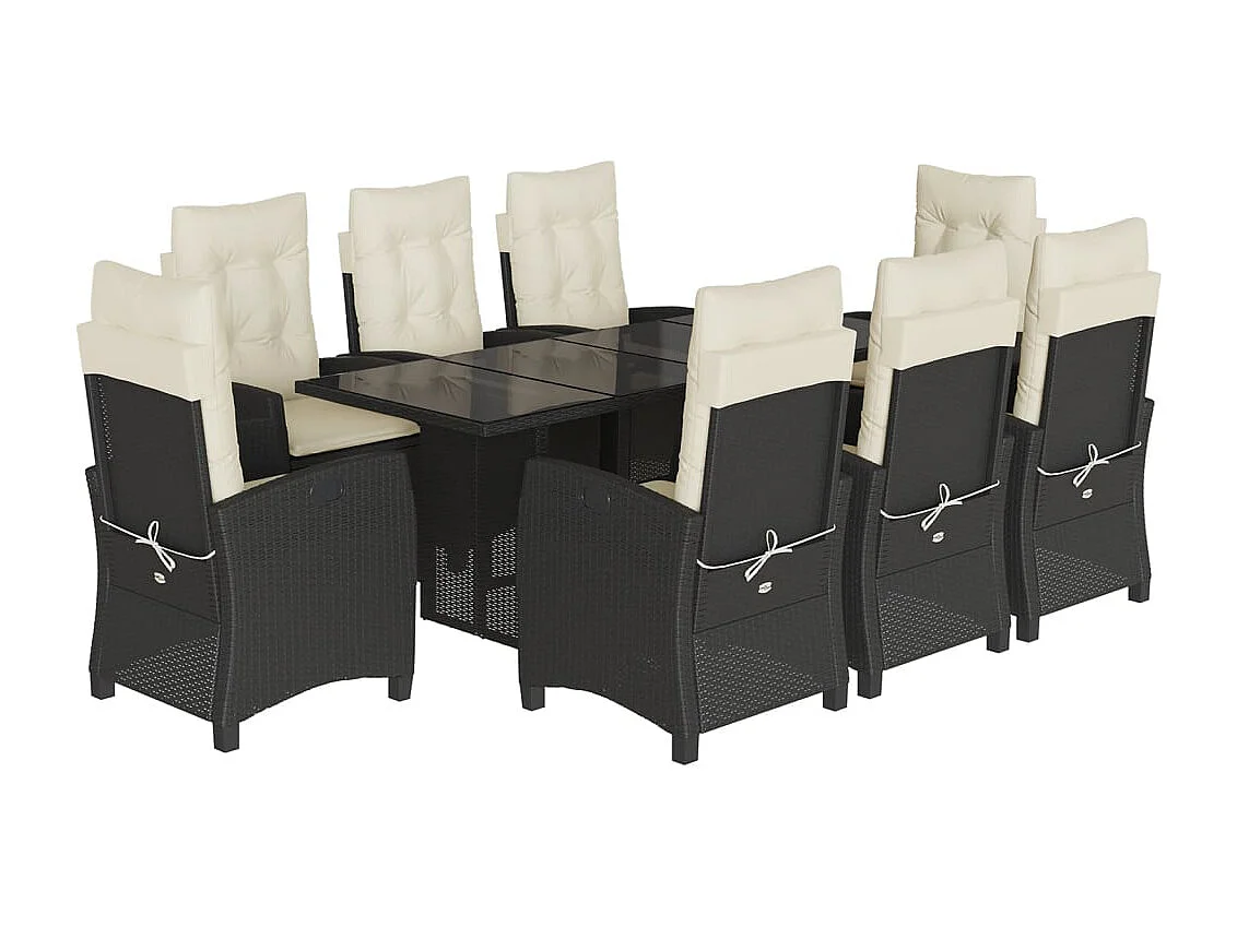 Bryndra 9-delige Tuinset poly rattan zwart