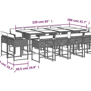 Brienne 13-delige Tuinset met kussens poly rattan bruin Brienne 13-delige Tuinset met kussens poly rattan bruin