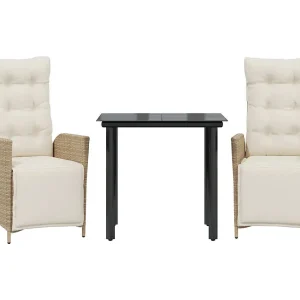 Cascade 3-delige Tuinset met kussens poly rattan beige Cascade 3-delige Tuinset met kussens poly rattan beige