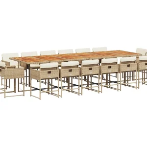 Brienne 17-delige Tuinset met kussens poly rattan beige Brienne 17-delige Tuinset met kussens poly rattan beige