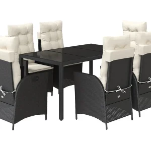 Chattanooga 7-delige Tuinset met kussens poly rattan zwart Chattanooga 7-delige Tuinset met kussens poly rattan zwart