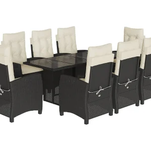Bryndra 9-delige Tuinset poly rattan zwart Bryndra 9-delige Tuinset poly rattan zwart