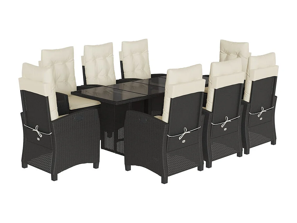 Bryndra 9-delige Tuinset poly rattan zwart