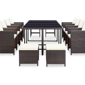 Chenoa 13-delige Tuinset met kussens poly rattan bruin Chenoa 13-delige Tuinset met kussens poly rattan bruin