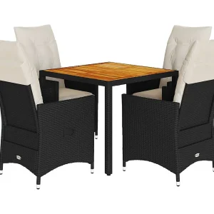Carlisle 5-delige Tuinset met kussens poly rattan zwart Carlisle 5-delige Tuinset met kussens poly rattan zwart