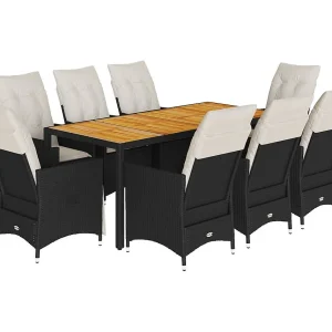 Carlisle 9-delige Tuinset poly rattan zwart Carlisle 9-delige Tuinset poly rattan zwart