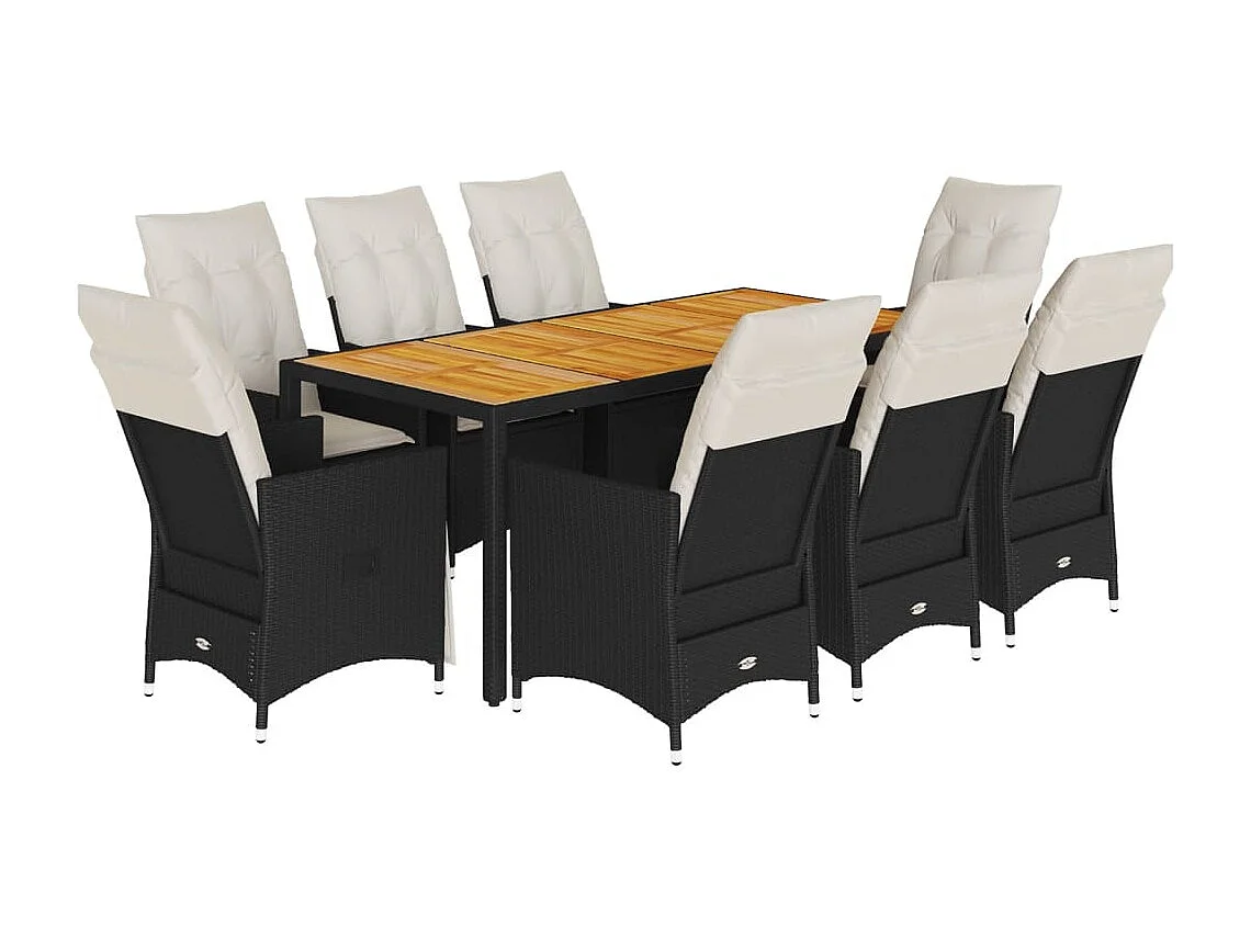 Carlisle 9-delige Tuinset poly rattan zwart