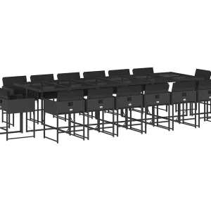 Brienne  17-delige Tuinset met kussens poly rattan zwart