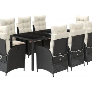Chattanooga 9-delige Tuinset poly rattan zwart Chattanooga 9-delige Tuinset poly rattan zwart