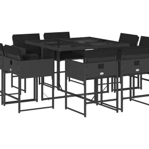 Brienne  9-delige Tuinset poly rattan zwart