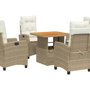 Brazil 5-delige Tuinset met kussens poly rattan beige Brazil 5-delige Tuinset met kussens poly rattan beige