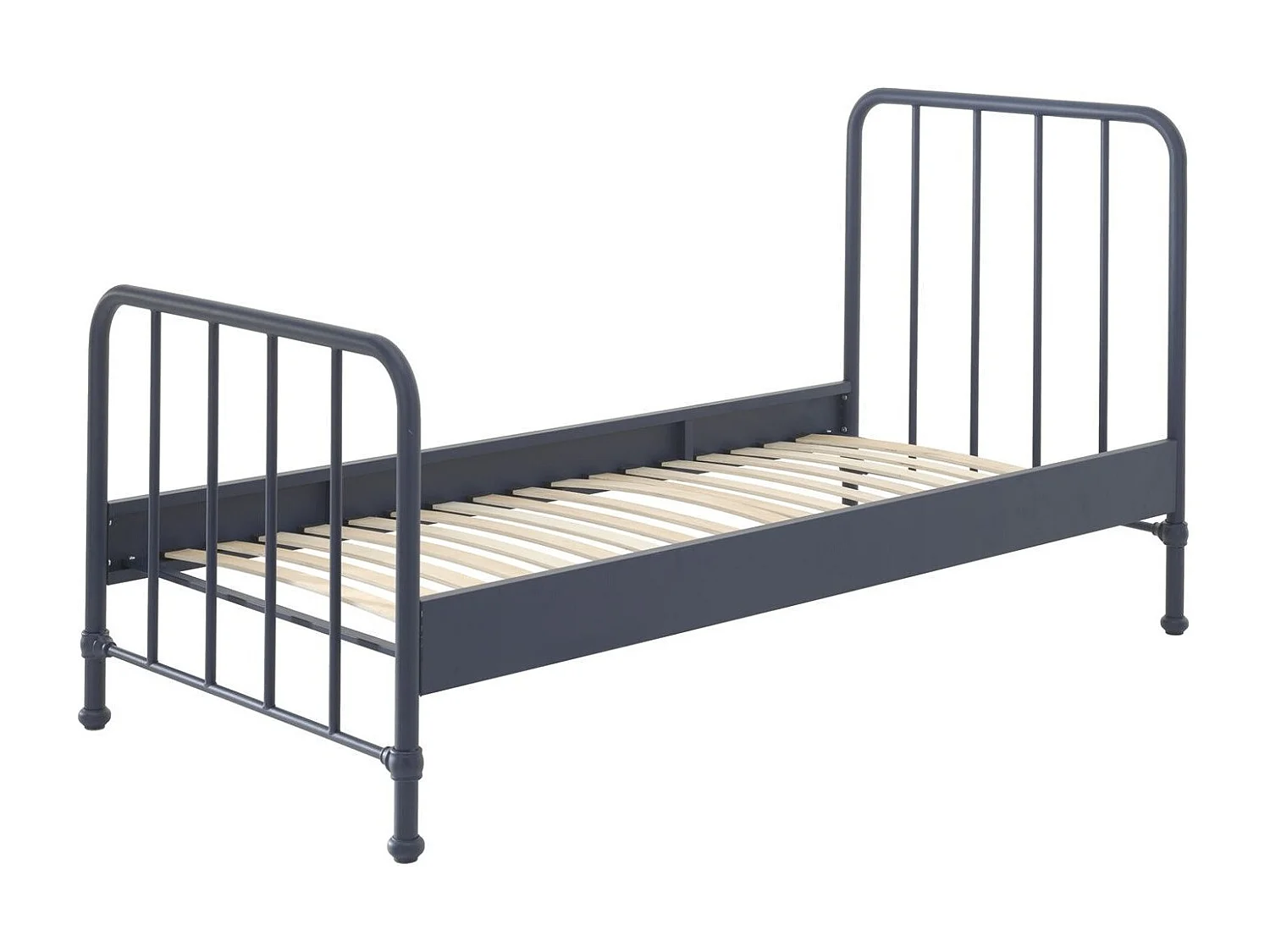 Bronx mat blauw metalen eenpersoonsbed 90x200 cm