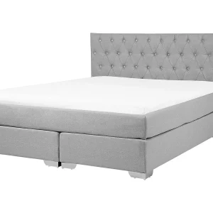 Boxspring stof lichtgrijs 160 x 200 cm DUCHESS