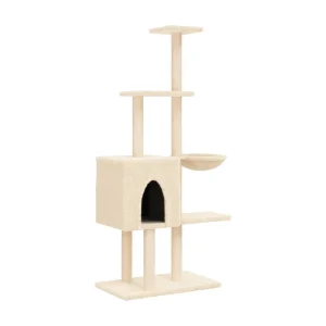 Broughton  Kattenmeubel met sisal krabpalen 145 cm crèmekleurig