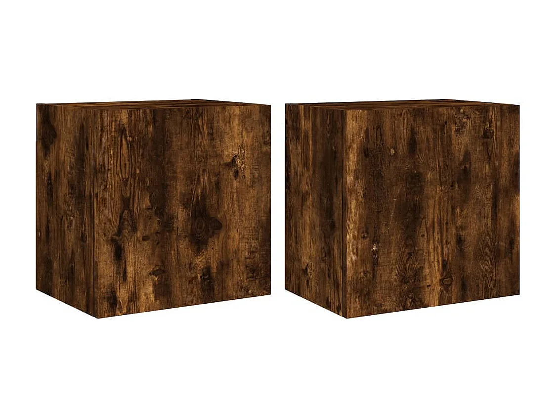 Chaffee Tv-wandmeubels 2 st 40,5x30x40 cm bewerkt hout gerookt eiken