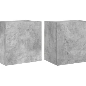 Chaffee Tv-wandmeubels 2 st 40,5x30x40 cm bewerkt hout betongrijs Chaffee Tv-wandmeubels 2 st 40,5x30x40 cm bewerkt hout betongrijs