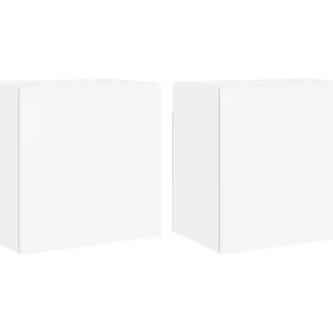 Chaffee Tv-wandmeubels 2 st 40,5x30x40 cm bewerkt hout wit Chaffee Tv-wandmeubels 2 st 40,5x30x40 cm bewerkt hout wit