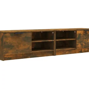 Bryvra Tv-meubelen 2 st 80x35x36,5cm bewerkt hout gerookt eikenkleurig Bryvra Tv-meubelen 2 st 80x35x36,5cm bewerkt hout gerookt eikenkleurig