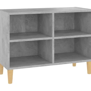 Bridgeville Tv-meubel met massief houten poten 69,5x30x50 cm betongrijs Bridgeville Tv-meubel met massief houten poten 69,5x30x50 cm betongrijs