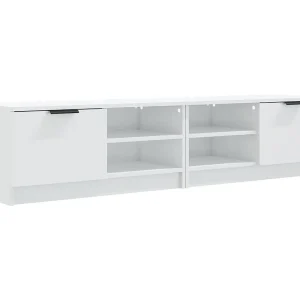 Bryvra  Tv-meubels 2 st 80x35x36,5 cm bewerkt hout hoogglans wit