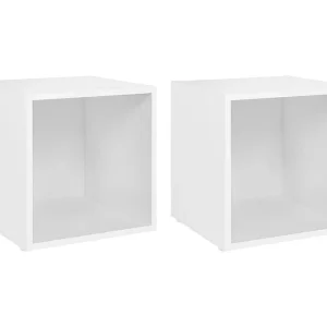 Cape Canaveral Tv-meubelen 2 st 37x35x37 cm bewerkt hout wit Cape Canaveral Tv-meubelen 2 st 37x35x37 cm bewerkt hout wit