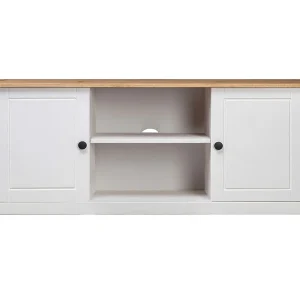 Caldir Tv-kast Panama Range 120x40x50 cm massief grenenhout wit Caldir Tv-kast Panama Range 120x40x50 cm massief grenenhout wit