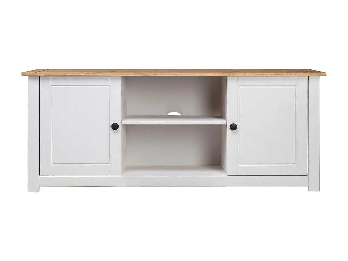 Caldir Tv-kast Panama Range 120x40x50 cm massief grenenhout wit