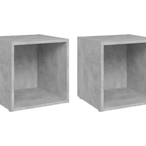 Cape Canaveral Tv-meubelen 2 st 37x35x37 cm bewerkt hout betongrijs Cape Canaveral Tv-meubelen 2 st 37x35x37 cm bewerkt hout betongrijs