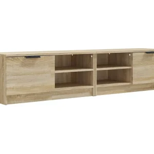 Bryvra  Tv-meubels 2 st 80x35x36,5 cm bewerkt hout sonoma eikenkleurig