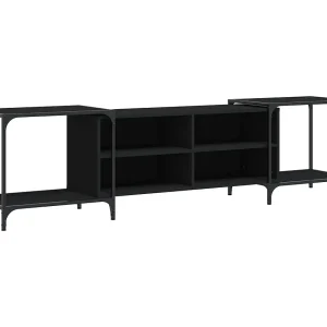 Celorna Tv-meubel 203x37x50 cm bewerkt hout zwart Celorna Tv-meubel 203x37x50 cm bewerkt hout zwart