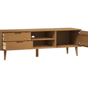 Brila Tv-meubel MOLDE 158x40x49 cm massief grenenhout bruin Brila Tv-meubel MOLDE 158x40x49 cm massief grenenhout bruin