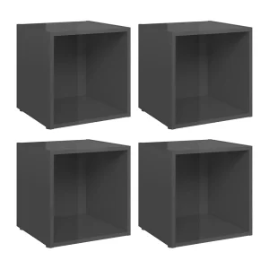 Cape Canaveral Tv-meubelen 4 st 37x35x37 cm bewerkt hout hoogglans grijs Cape Canaveral Tv-meubelen 4 st 37x35x37 cm bewerkt hout hoogglans grijs