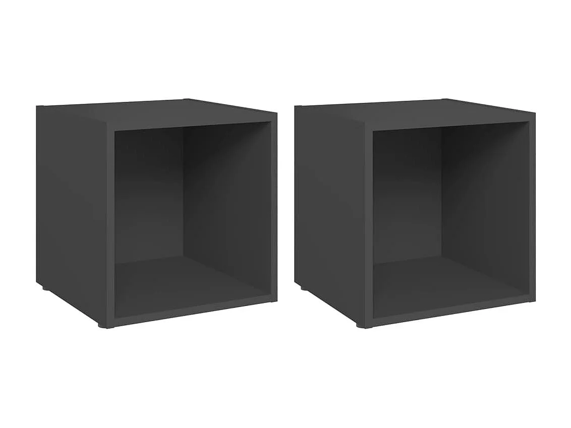 Cape Canaveral Tv-meubelen 2 st 37x35x37 cm bewerkt hout grijs
